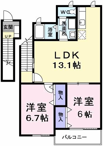 【間取り】 | ディアプレイス２