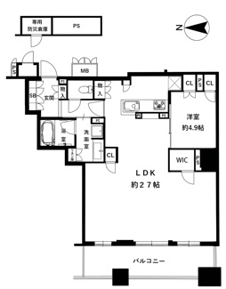 【間取り】 | ブランズタワー大阪本町
