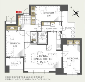 【間取り】 | パシフィック発寒駅前壱番館 | 回遊性のある３LDK♪