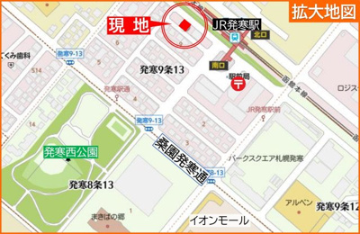 【地図】 | パシフィック発寒駅前壱番館 | マンションを出て横断歩道ひとつでJR発寒駅南口です♪