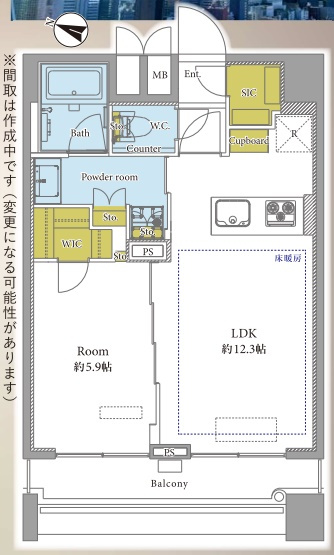 ファーストリアルタワー新宿の間取り