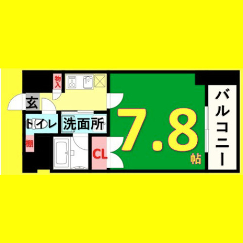 レジデンス金山スクエア　名古屋市賃貸 仲介手数料無料の間取り