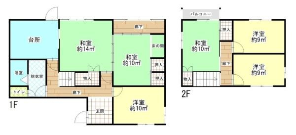 大和高田市礒野南町　一戸建の間取り