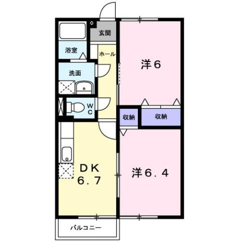 ビーチハイムｋｉｗａ　Ｂの間取り