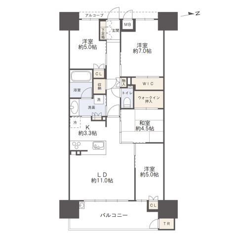 クレアホームズ番町 ザ・パークフロントタワーの間取り