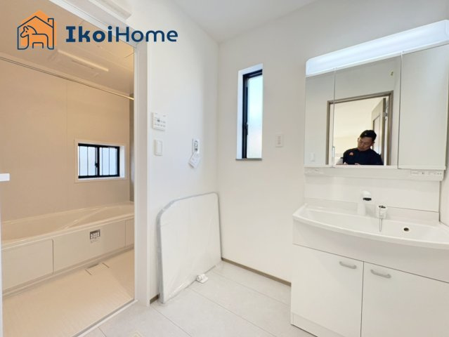 明石市二見町東二見　全7棟1期　E号棟　新築戸建の洗面所|【ホームページに現地動画掲載中】●年中無休：当日予約可●洗濯パン未設置。約5000〜15000円で可