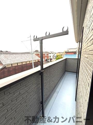 クレイドルガーデン北吉田第2－1号棟　松山市北吉田町の新築戸建のバルコニー|広々としたバルコニーです