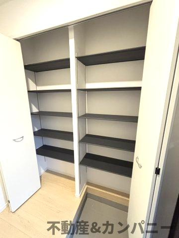 クレイドルガーデン北吉田第2－1号棟　松山市北吉田町の新築戸建の収納|玄関の収納スペースです
