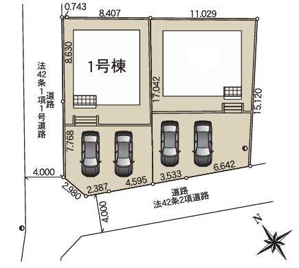 日立市川尻町第7　新築戸建　1号棟の区画図