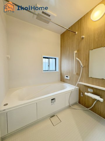 明石市二見町東二見1310-10　全6棟A号棟　新築戸建の浴室|【ホームページに現地動画掲載中】●年中無休：当日予約可●ゆったりご入浴いただける約1坪タイプの浴室