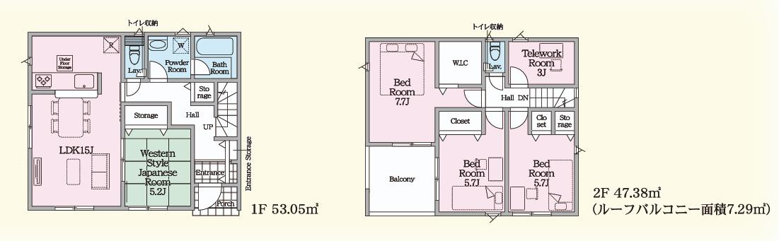 日立市川尻町第7　新築戸建　2号棟の間取り