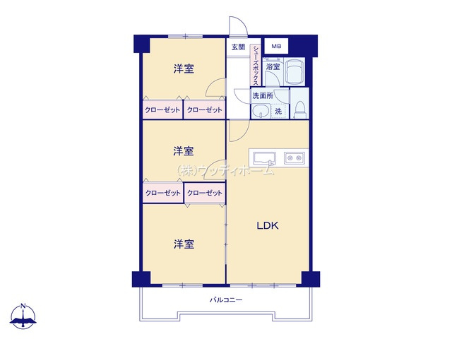 ウェルフェアグリーン越谷　中古マンションの間取り