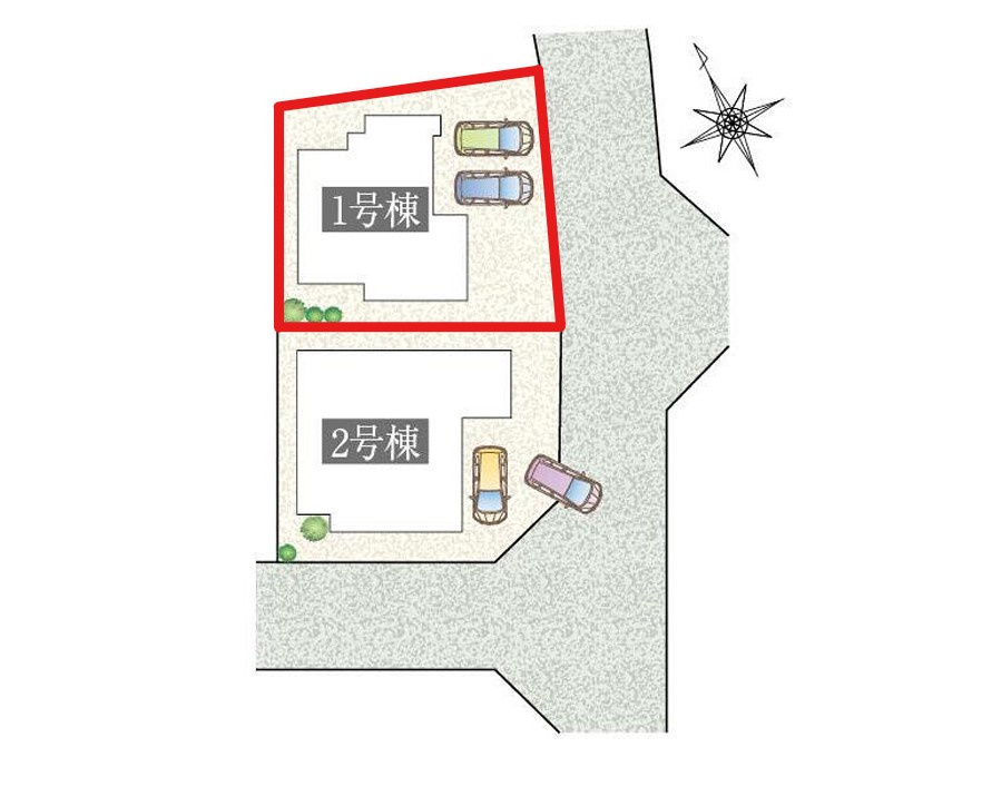 タマタウン宝木町　1号棟の区画図|1号棟