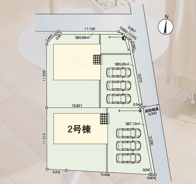 笠間市鯉淵第9　新築戸建　2号棟の区画図