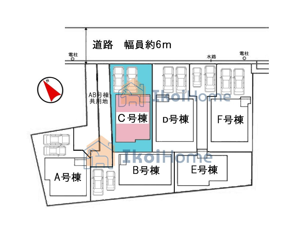 明石市二見町東二見1310-10　全6棟C号棟　新築戸建の駐車場|【ホームページに現地動画掲載中】●年中無休：当日予約可●全6棟の分譲地！全棟完成済で随時ご内覧可能♪