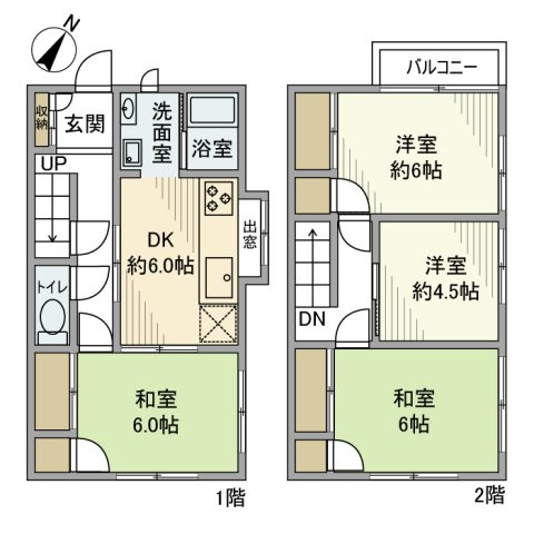 駒岡テラスハウス１号棟の間取り