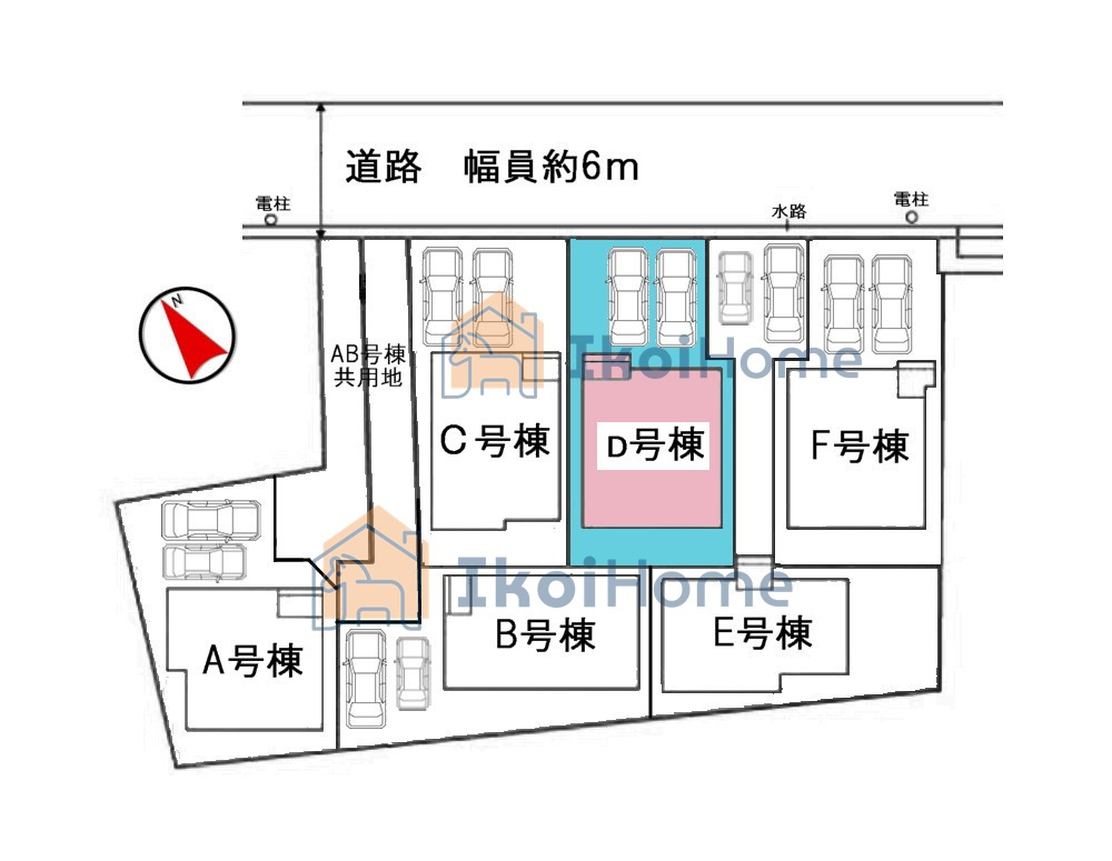 明石市二見町東二見1310-10　全6棟D号棟　新築戸建の駐車場|【ホームページに現地動画掲載中】●年中無休：当日予約可●全6棟の分譲地！全棟完成済で随時ご内覧可能♪