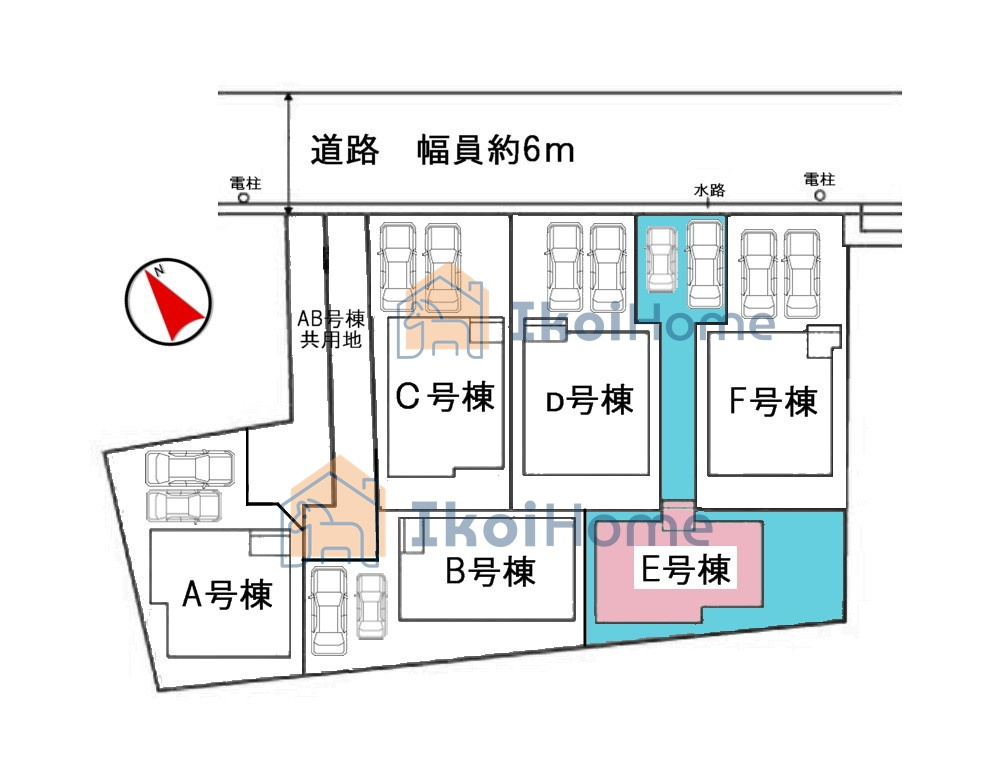 明石市二見町東二見1310-10　全6棟E号棟　新築戸建の駐車場|【ホームページに現地動画掲載中】●年中無休：当日予約可●全6棟の分譲地！全棟完成済で随時ご内覧可能♪