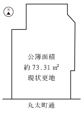 河原町丸太町交差点東側　事業用土地の区画図