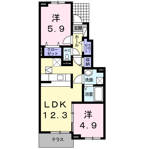 合志市豊岡のアパートの間取り