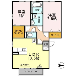 【間取り】 | シャルル　Ⅱ棟 | 2LDK