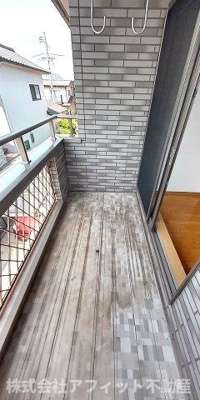 【バルコニー】 | 荒目ハイツ | 南西向き　※左右反転イメージ