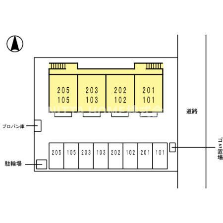福知山市字堀のアパートの区画図