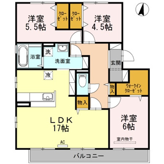 【間取り】 | ファミーユ南手城 | 3LDK