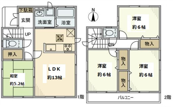 西伊興1丁目戸建の間取り