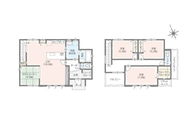 タマタウン滝の原3丁目　2号棟の間取り