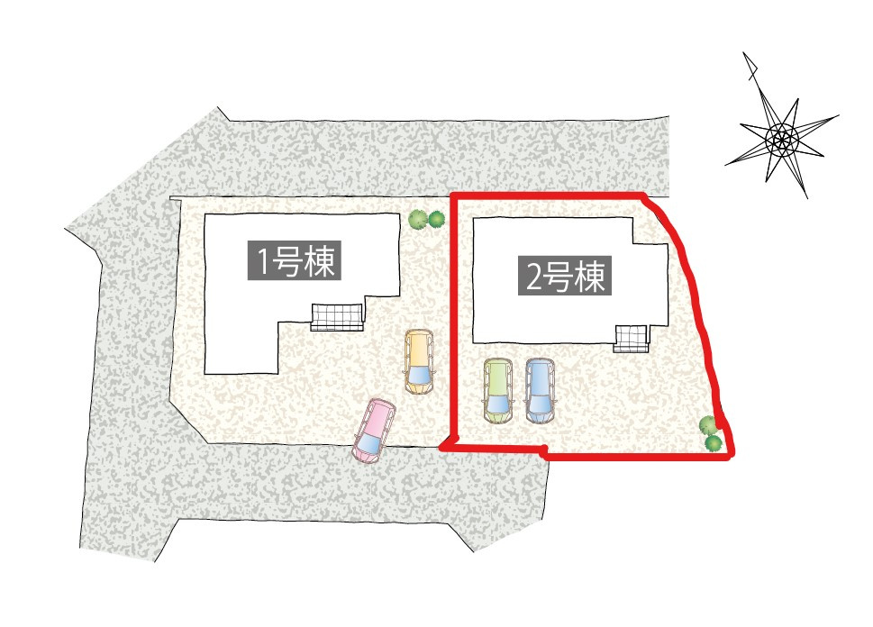 タマタウン滝の原3丁目　2号棟の区画図|2号棟