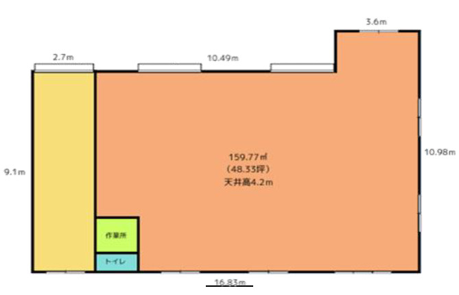 春日部市薄谷の倉庫の間取り