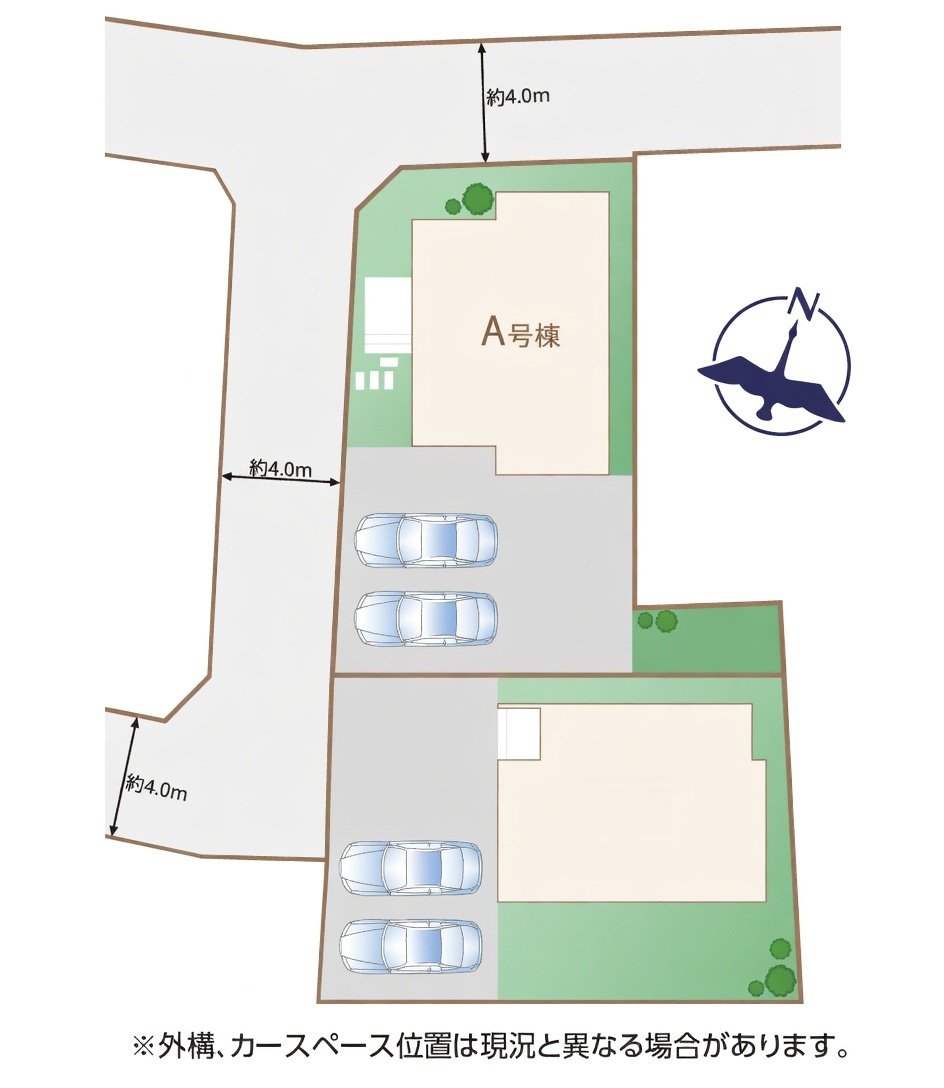 水戸市西原1丁目　新築戸建　A号棟の区画図
