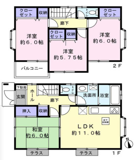 【間取り】 | 花見川区作新台二丁目　中古戸建