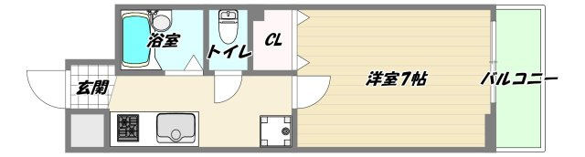 大阪市東淀川区東中島１丁目の賃貸マンションの間取り