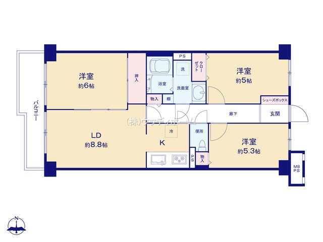 シティプラザせんげん台弐番館　中古マンションの間取り