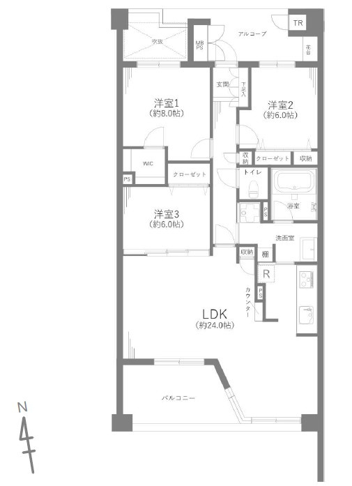 フォレストレイクひばりが丘Ｎ棟の間取り