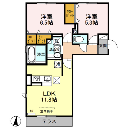 セキュレア須屋 G棟の間取り