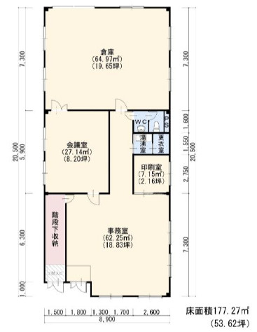 大津市本堅田４丁目の店舗事務所の間取り