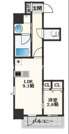 K-COURT谷町四丁目の間取り
