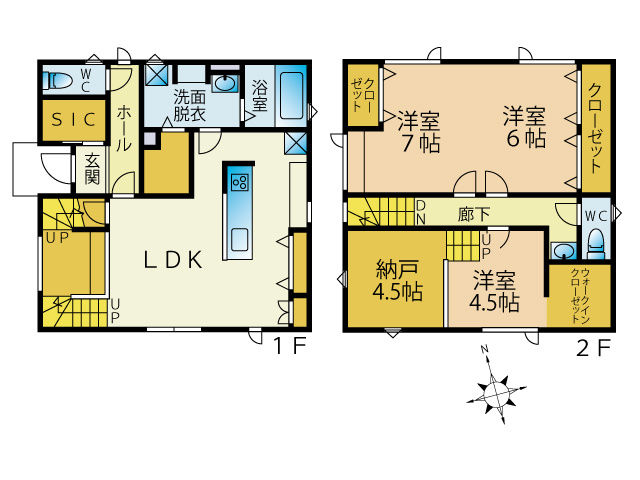 【間取り】 | 横手市八幡字上長田 中古戸建て住宅 2020年新築の3LDK間仕切り可物件 