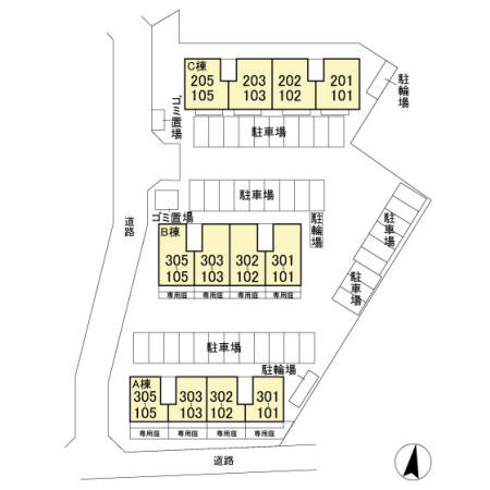 PARK　HILLS　MIYAKO　Ａの区画図
