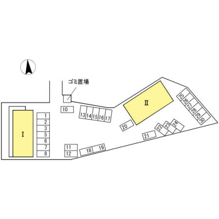 ラ･フォーレ緑ヶ丘 Ⅱ棟の区画図