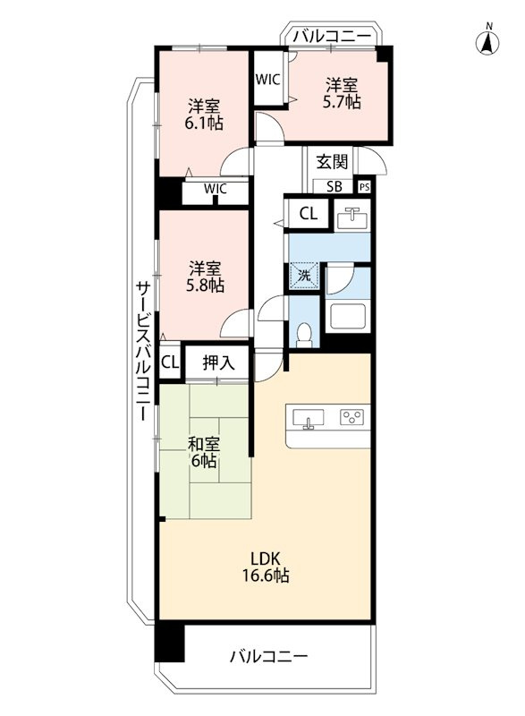 ヴェルビュ新屋敷東の間取り