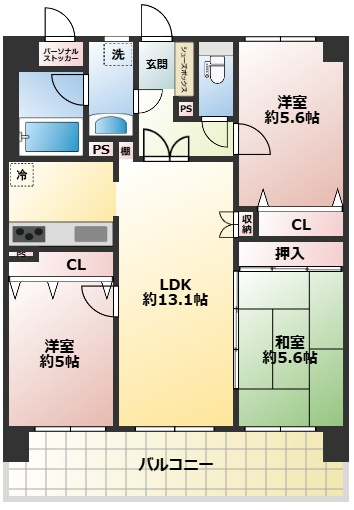 【間取り】 | ライオンズマンション明石田町
