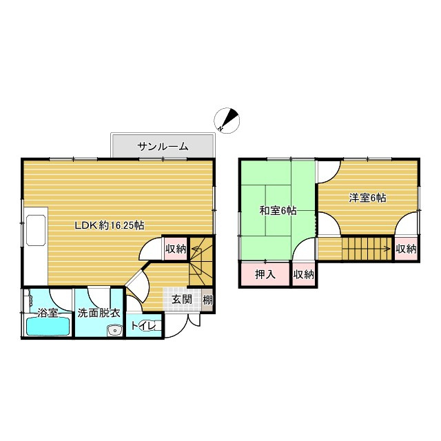 取手市双葉中古物件の間取り