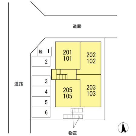 ディアコート和田駅前201の区画図