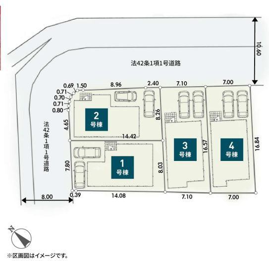 秦野市堀山下新築戸建て　第2-1号棟の区画図|区画図「秦野市堀山下新築戸建て」