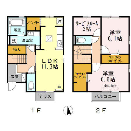 【間取り】 | セジュール古国府（C・D)　C棟