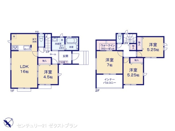 前橋市青柳町A号棟の間取り|図面と異なる場合は現況を優先